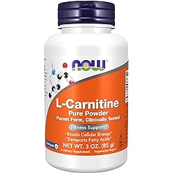 NOW Supplements, L-Carnitine L-Carnitine Tartrate Pure Powder, Boosts Cellular Energy, Amino Acid, 3-Ounce