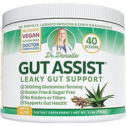 Gut Assist - Leaky Gut Repair Supplement Powder - Glutamine, Arabinogalactan, Licorice Root - Supports IBS, Heartburn, Bloating, Gas, Constipation, SIBO from Doctor Danielle