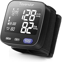Tovendor Blood Pressure Monitor, Portable Automatic Digital BP Monitor Irregular Heart Beat Detection with Large Display Screen Adjustable 5.3-8.5 Cuff for Home Travel Use