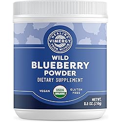 Vimergy USDA Organic Wild Blueberry Supplement Powder – All Natural Wild Blueberries Fruit Powder for Smoothies, Juices, Fruit Bowls – Low-Bush - Non-GMO, Gluten-Free, Vegan & Paleo Friendly 250g