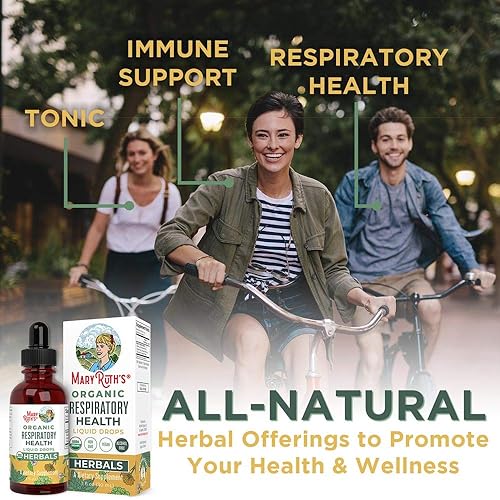 USDA Organic Respiratory Health Liquid Drops with Mullein Leaf, Marshmallow Root & Elderberry | Sinus Relief and Lung Cleanse Tonic Herbal Blend | Immune Support | Non-GMO | Vegan | 1 Fl Oz