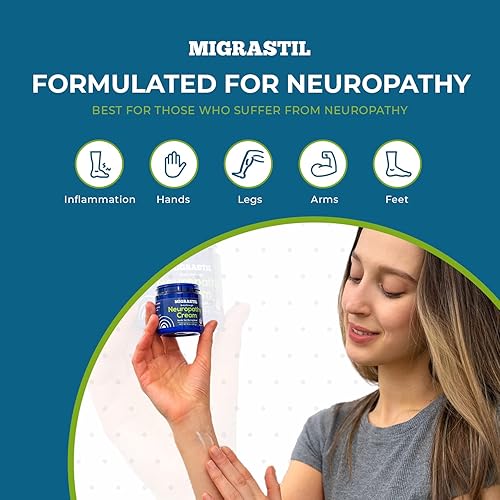 Migrastil Maximum Strength Neuropathy Nerve Cream 4 oz. - Gentle, Non-Burning Relief for Feet, Hands, Legs, etc. Long-Lasting Non-Greasy Plant-Based Formula - No Strong Odor. Made in The USA