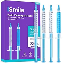 iSmile Teeth Whitening Gel Syringe Refill Pack - 3 3ml Whitening Gel Syringes, 1 Remineralization Gel Syringe, No Sensitivity, Premium Quality, Use with LED Light and Trays