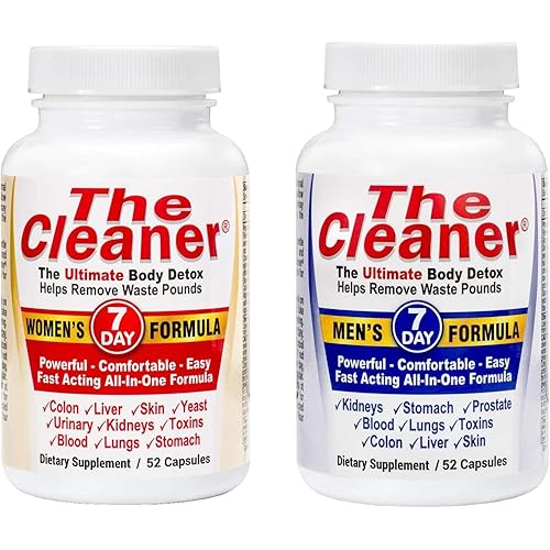 The Cleaner 2 Pack Bundle 7 Day Women's and 7 Day Men's Ultimate Body Detox, 52 Capsules Each