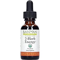 Banyan Botanicals 7 Herb Energy - Organic Liquid Extract - 1 oz - Caffeine-Free, Natural Energy Support