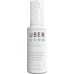 Uber Numb Numbing Spray 4 oz, 5% Lidocaine, Made in USA, Rapid Absorption