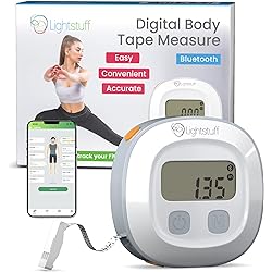 Lightstuff Digital Body Tape Measure - Smart Body Measuring Tape with Phone App - Durable and Easy Bluetooth Body Measurement Tape - Propel Your Success by Visually Tracking Muscle Gain, Fat Loss
