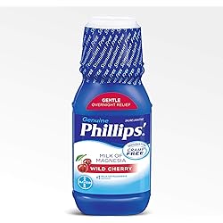 Phillips ' Milk of Magnesia Liquid Laxative, Wild Cherry, Cramp Free & Gentle Overnight Relief Of Occasional Constipation, #1 Milk of Magnesia Brand, Wild Cherry Milk, 12 Fl Oz Packaging May Vary
