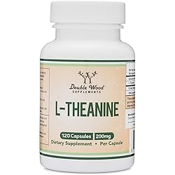 L-Theanine 200mg, 120 Capsules — Relaxation and Sleep Support — Soy Free, Gluten Free, Non-GMO —Third Party Tested and Manufactured in The USA by Double Wood Supplements