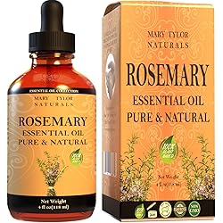 Rosemary Essential Oil 4 oz Premium Therapeutic Grade, 100% Pure and Natural, Perfect for Aromatherapy, Diffuser, DIY by Mary Tylor Naturals