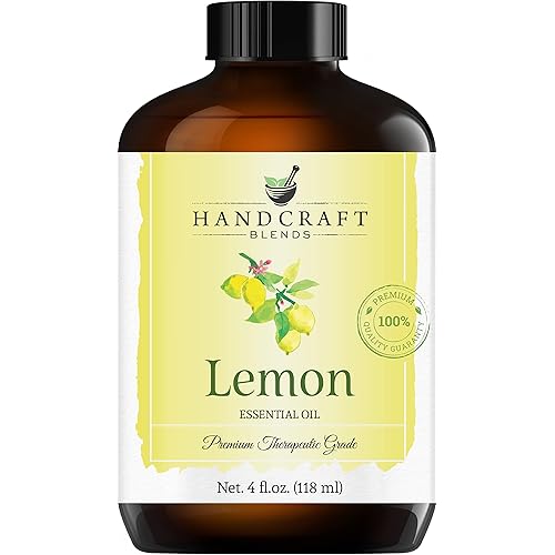 Handcraft Lemon Essential Oil - 100% Pure and Natural - Premium Therapeutic Grade with Premium Glass Dropper - Huge 4 fl. Oz