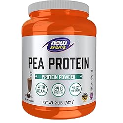 NOW Sports Nutrition, Pea Protein 24 g, Easily Digested, Creamy Chocolate Powder, 2-Pound