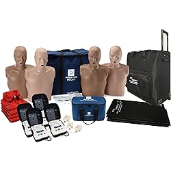 CPR Adult Manikin Diversity Kit 4-Pack w. Feedback, AED UltraTrainers, Carry Bag w. Wheels