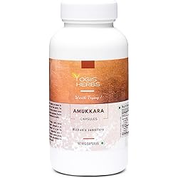 YOGIS HERBS Amukkara Capsules - Ashwagandha Root, Herbal Supplement, Stress Support Withania somnifera 90 Veg Capsules