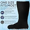 4 Pairs] Extra Width Socks for Lymphedema - Bariatric Sock - Oversized Sock Stretches up to 30'' Over Calf for Swollen Feet - One Size Unisex – Black – 2 Pairs Regular and 2 Pairs With Non Skid Grips