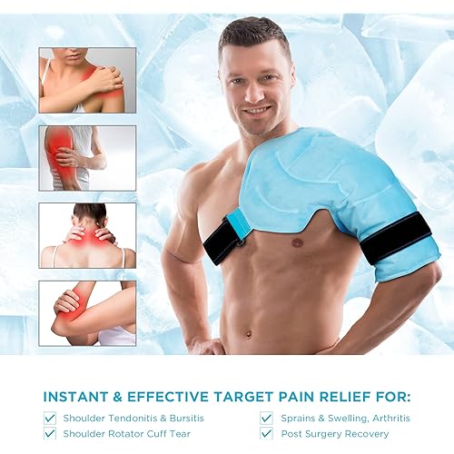 Comfytemp Shoulder Ice Pack Rotator Cuff Cold Therapy, Reusable Shoulder Wrap Large Gel Ice Packs for Injuries, Hot Cold Compress for Shoulder Pain Relief, Tendonitis, Bursitis, Recovery after Surgery
