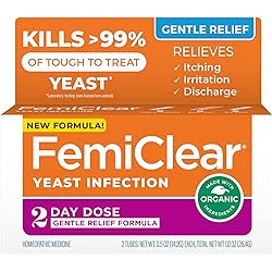 FemiClear Gentle Relief - 2 Day Yeast Infection Treatment | Fast-Acting Symptom Relief | Gentle Formula for Sensitive Relief | All-Natural Ingredients | Ointment External Itch Relief Ointment