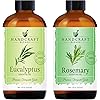 Handcraft Eucalyptus Essential Oil and Rosemary Essential Oil Set – Huge 4 Fl. Oz – 100% Pure and Natural Essential Oils – Premium Therapeutic Grade with Premium Glass Dropper