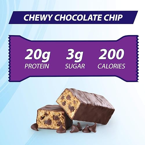 Pure Protein Bars, High Protein, Nutritious Snacks to Support Energy, Low Sugar, Gluten Free, Chewy Chocolate Chip, 1.76 Oz Pack of 12