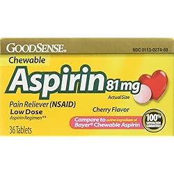 Aspirin Low Dose 81 Milligrams 36 Chwbls