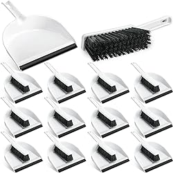 Zubebe 12 Pack Mini Dustpan and Brush Set, Small Broom and Dustpan Set Small Cleaning Brush Portable Hand Broom and Dustpan Set for Home Office Kitchen Table Desktop Floor Cleaning Supplies