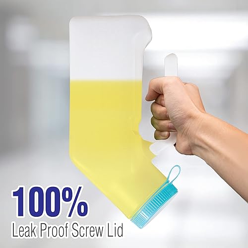 Portable Urinals for Men and Elderly 1000ml Urine Jar Spill Proof, Plastic, Urinal Bottle for Men Glow in The Dark Screw Cap - for Urine Collection and Travel Pee Bottle 1 Count Pack of 1