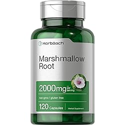 Marshmallow Root Capsules | 2000mg | 120 Count | Non-GMO & Gluten Free | Traditional Herb Extract | by Horbaach