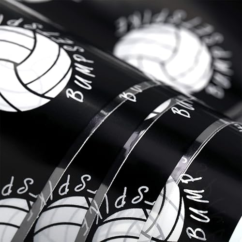 100 Pcs Volleyball Party Favors Gift Bags Volleyball Cellophane Party Treat Bags Volleyball Candy Goodie Bags for Sport Theme Birthday Party Decoration Supplies Black