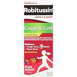 Robitussin Children's Cough & Cold Long-Acting Liquid Fruit Punch 4 oz Pack of 2