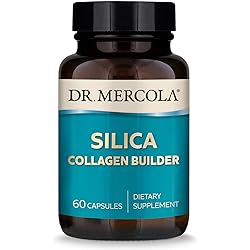 Dr. Mercola Silica Collagen Builder Dietary Supplement, 60 Servings 60 Capsules, Non GMO, Gluten Free, Soy Free