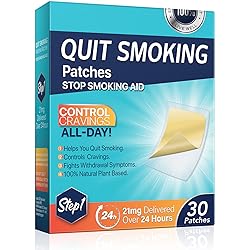Stop Aid Patches, Helping Quit Patch, Step 1, 30 Patches, 21mg Delivered Over 24 Hours, Easy and Effective Anti-Stickers, Best Product to Help Stop Step 1