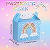 24 Pack Rainbow Party Favor Boxes Rainbow Treat Boxes Rainbow Party Decorations Colorful Rainbow Cloud Goodie Boxes Candy Gift Box with Handle for Baby Shower Birthday Party Decorations