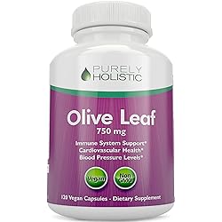 Olive Leaf Extract 750mg - Triple Strength 150mg Oleuropein 20% Oleuropein Standardized Extract 4 Month Supply, 120 Vegan Olive Leaf Extract Capsules Antioxidant Supplement