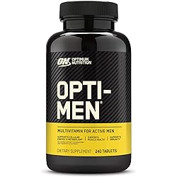 Optimum Nutrition Opti-Men, Vitamin C, Zinc and Vitamin D, E, B12 for Immune Support Mens Daily Multivitamin Supplement, 240 Count Packaging May Vary