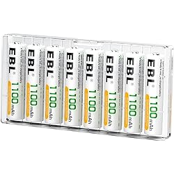 EBL 8 Pack AAA Ni-MH Rechargeable Batteries AAA Batteries ProCyco Technology Typical 1100mAh, Minimum 1000mAh
