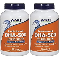 Now Foods DHA-500, 180 Softgels - 2 Pack