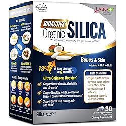 LABO Nutrition Bioactive Organic Silica, 99% Purity Rice-Derived Silica with 42mg Silicon Per Serving, Intensive Collagen Generator, Strengthen Joint & Bone, For Skin, Hair & Nails Support. Vegetarian