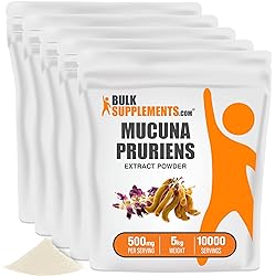 BulkSupplements.com Mucuna Pruriens Extract Powder - Herbal Extract Supplement, from Mucuna Pruriens Seed - Gluten Free - 500mg per Serving, Pack of 5 5 Kilograms - 11 lbs