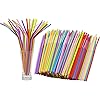 100PCS Flexible Plastic Straws, Colorful Disposable Bendy Party Fancy Straws13inch Extra Long Straws Party Decorations