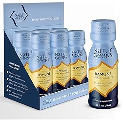 NaturGeeks Immunity Shots with Ginger | Packed with Daily dose of Vitamins C, D, B6, B12 and Zinc | Immune Defense Infused with Natural Resveratrol and Spermidine | 2.5 oz Drink Count 6