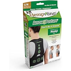 Hempvana Arrow Posture - Fully Adjustable Posture Support & Posture Corrector for Upper Body - Helps Correct Slouching, Text Neck and Hunching Over SM