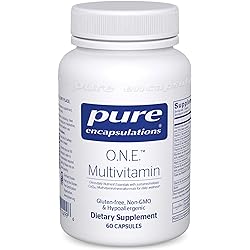 Pure Encapsulations O.N.E. Multivitamin | Once Daily Multivitamin with Antioxidant Complex Metafolin, CoQ10, and Lutein to Support Vision, Cognitive Function, and Cellular Health | 60 Capsules