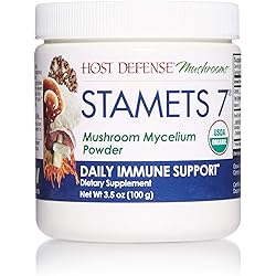 Host Defense, Stamets 7 Mushroom Powder, Daily Immune Support, Mushroom Supplement, 3.5 oz, Plain
