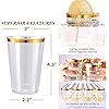 100 PACK Gold Plastic Cups,12 Oz Clear Plastic Cups Tumblers, Elegant Gold Rimmed Plastic Cups, Disposable Cups With Gold Rim Perfect For Wedding,Thanksgiving Day, Christmas, Halloween Party Cups