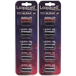 10 Pack 4LR44 PX28A L1325 A544 K28A 476A 6V Alkaline Batteries for Dog ShockTraining Collars by Loopacell, 5 Count Pack of 2