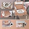 Bedside Commodes, 16" Toilet Chair Seat with Handles, Height Adjustable Mobile Portable Toilets, Anti-Slip and Anti-Rollover, Adult Potty Chair Load 660 Lb for Seniors Disabilities Elderly & Others