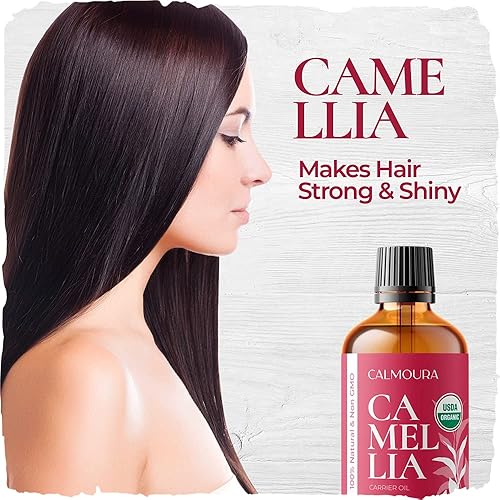 Pure Camellia Seed Oil 118mL 4oz — Cold Pressed, 100% Camellia Carrier Oil — for Anti Aging, Hair Moisturizer, Rejuvenating Skin Oil, Softens Fine Lines, Massage Therapy, Soap Making, Chakra Balancing
