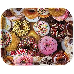 Raw Delicious Doughnuts Metal Rolling Tray - Large 14" x 11&#34