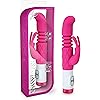 7 Vibrating Functions Gyrating Rabbit Vibrator - Clitoral G Spot Platinum Silicone Dual Stimulator - Waterproof - Sex Toy for Women - Sex Toy for Couples Pink