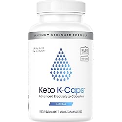 Keto K-Caps Electrolyte Capsules | Hydrate Fast & Beat Leg Cramps | 700mg Potassium, Sodium, Magnesium | No Maltodextrin | 120 Caps